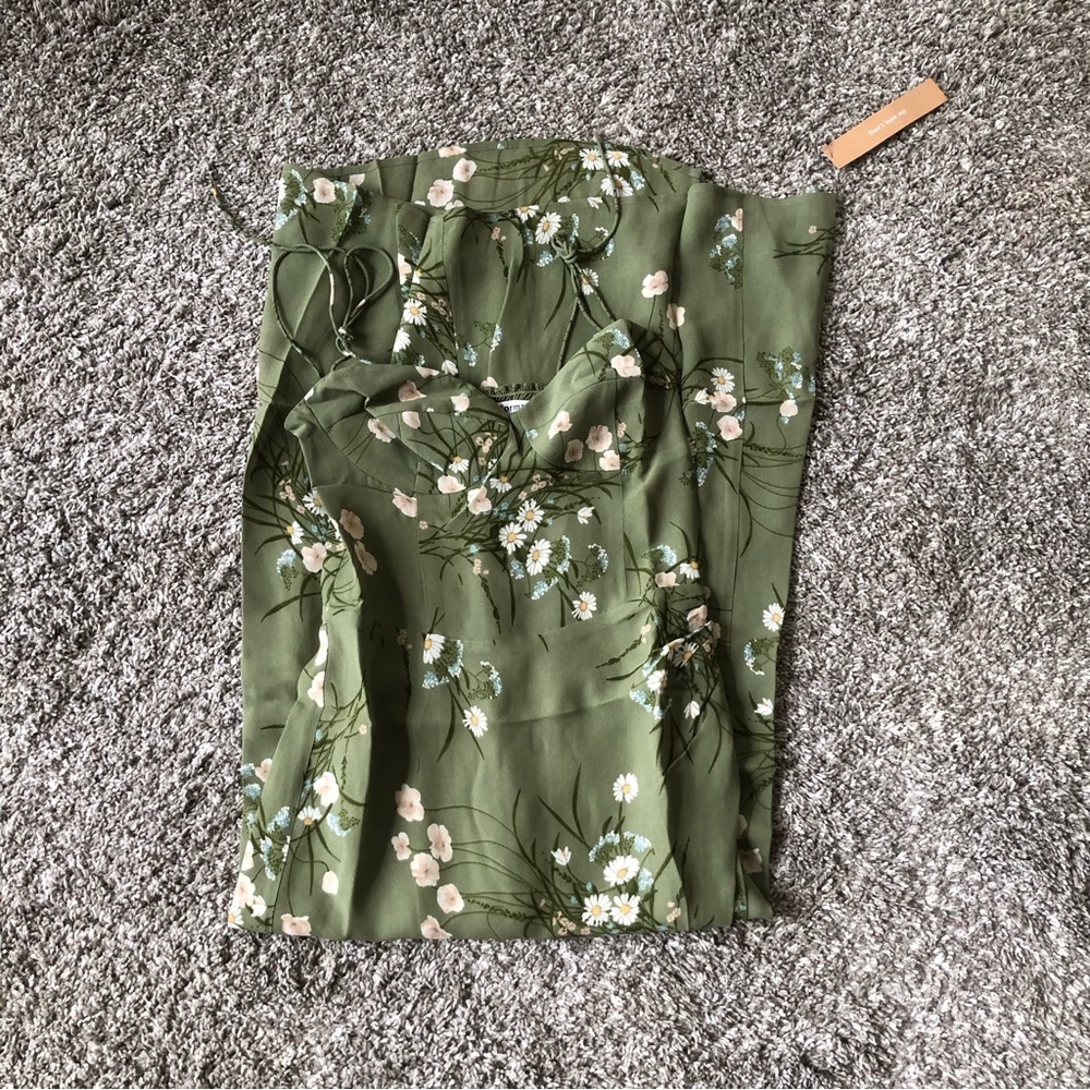 Reformation Olive Floral Bustier Midi Dress - Picture 4 of 8